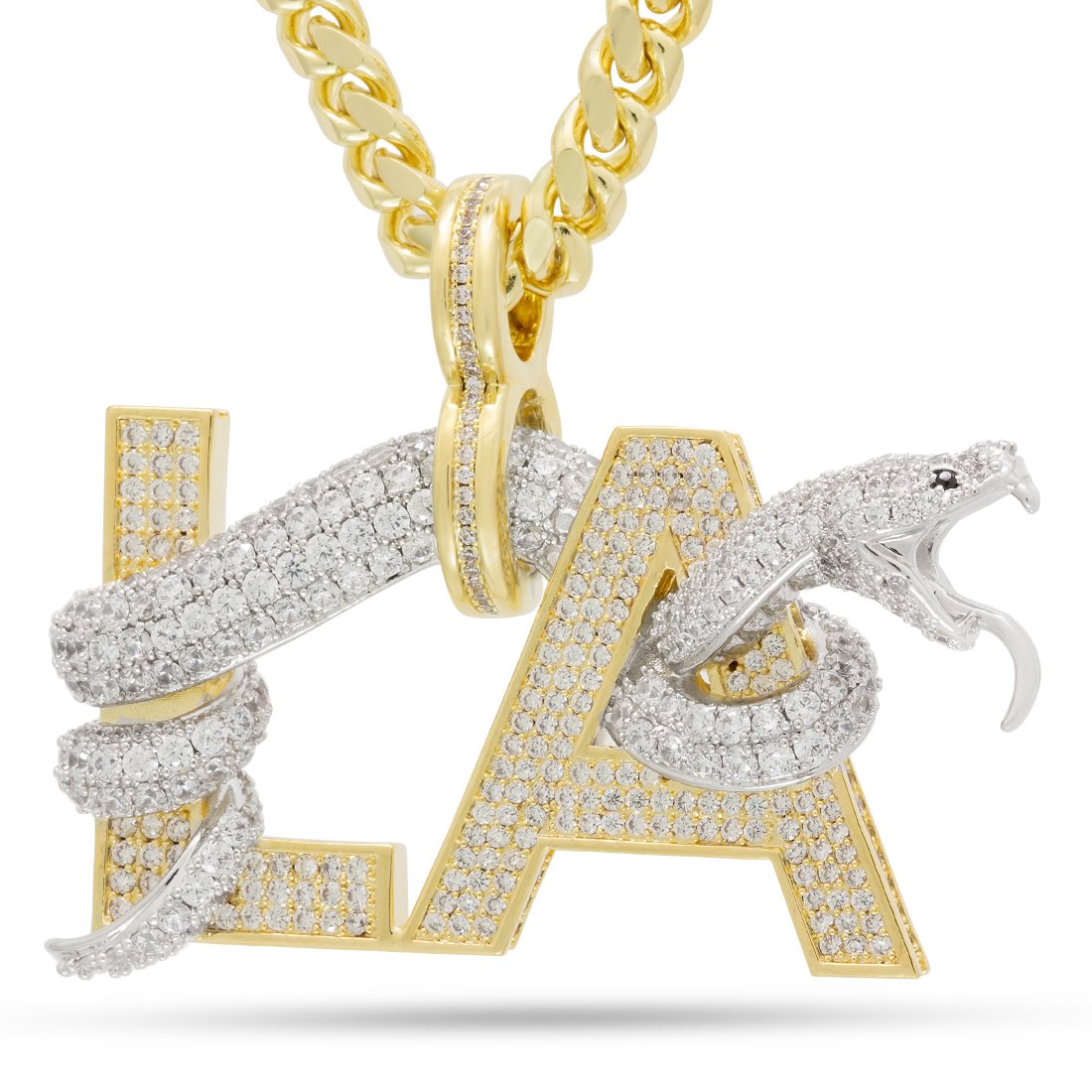 Black Mamba LA Necklace  in  14K Gold / 2.7" by King Ice