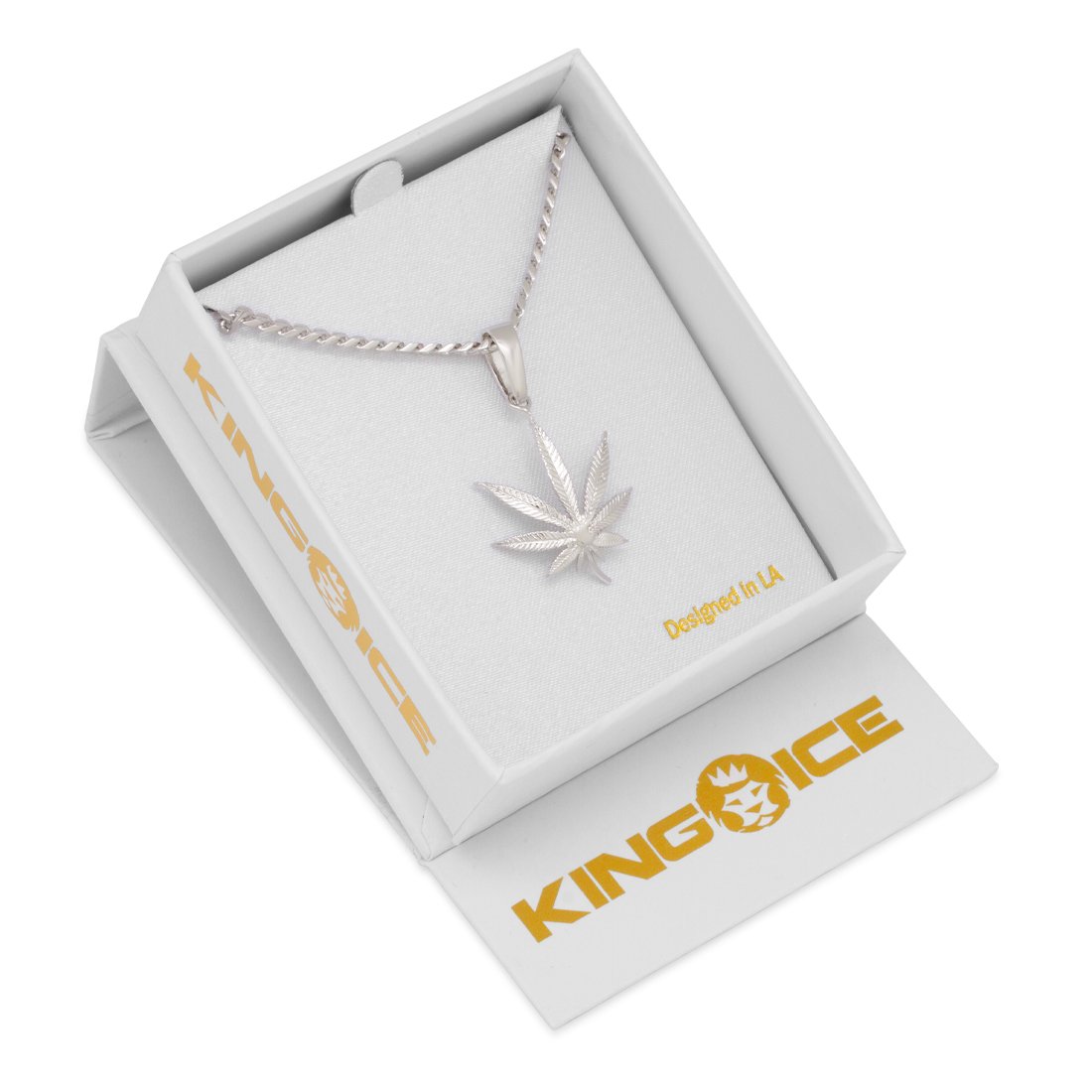 Cannabis Leaf Necklace  in  by King Ice