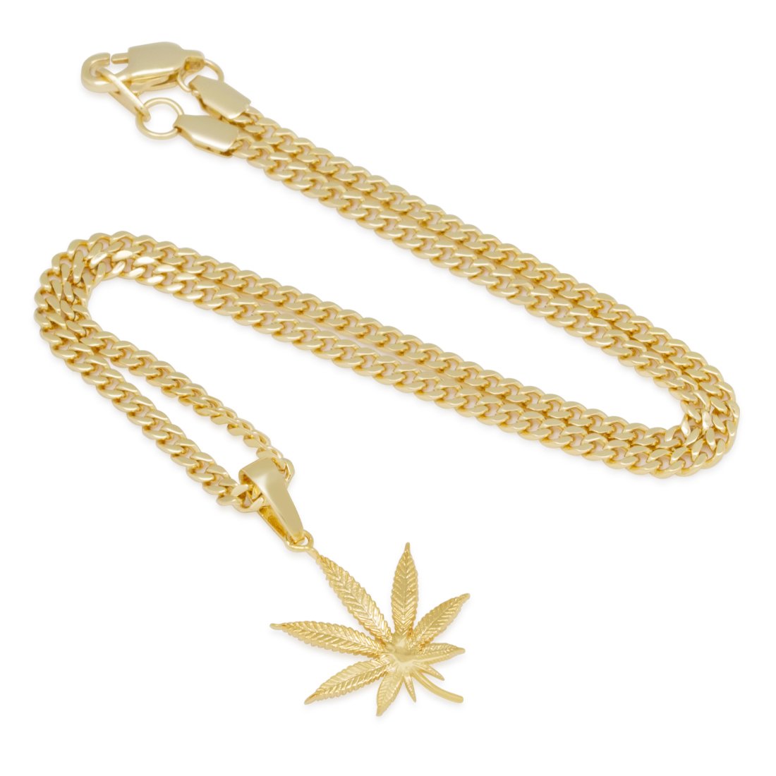 Cannabis Leaf Necklace  in  by King Ice