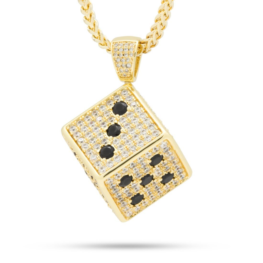 Dice Necklace  in  14K Gold / 1.7" by King Ice