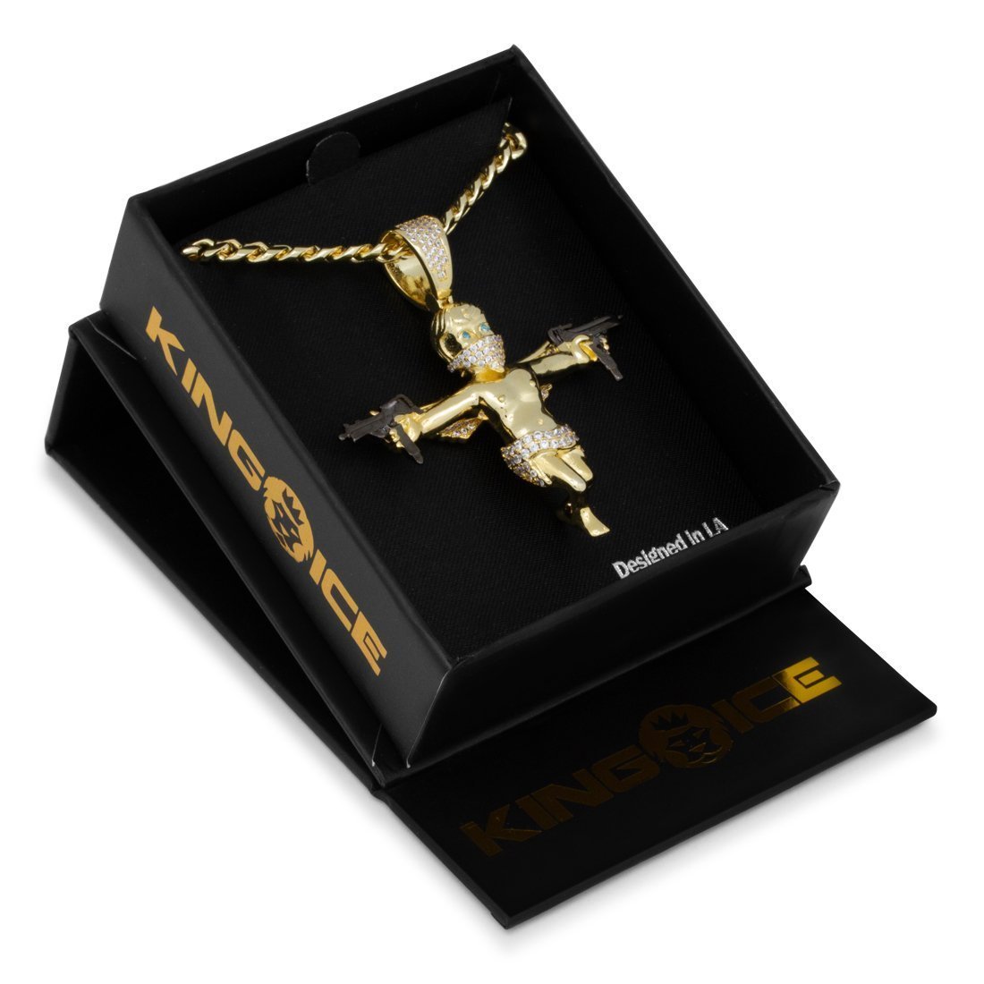 Dual Uzi Angel Necklace  in  by King Ice