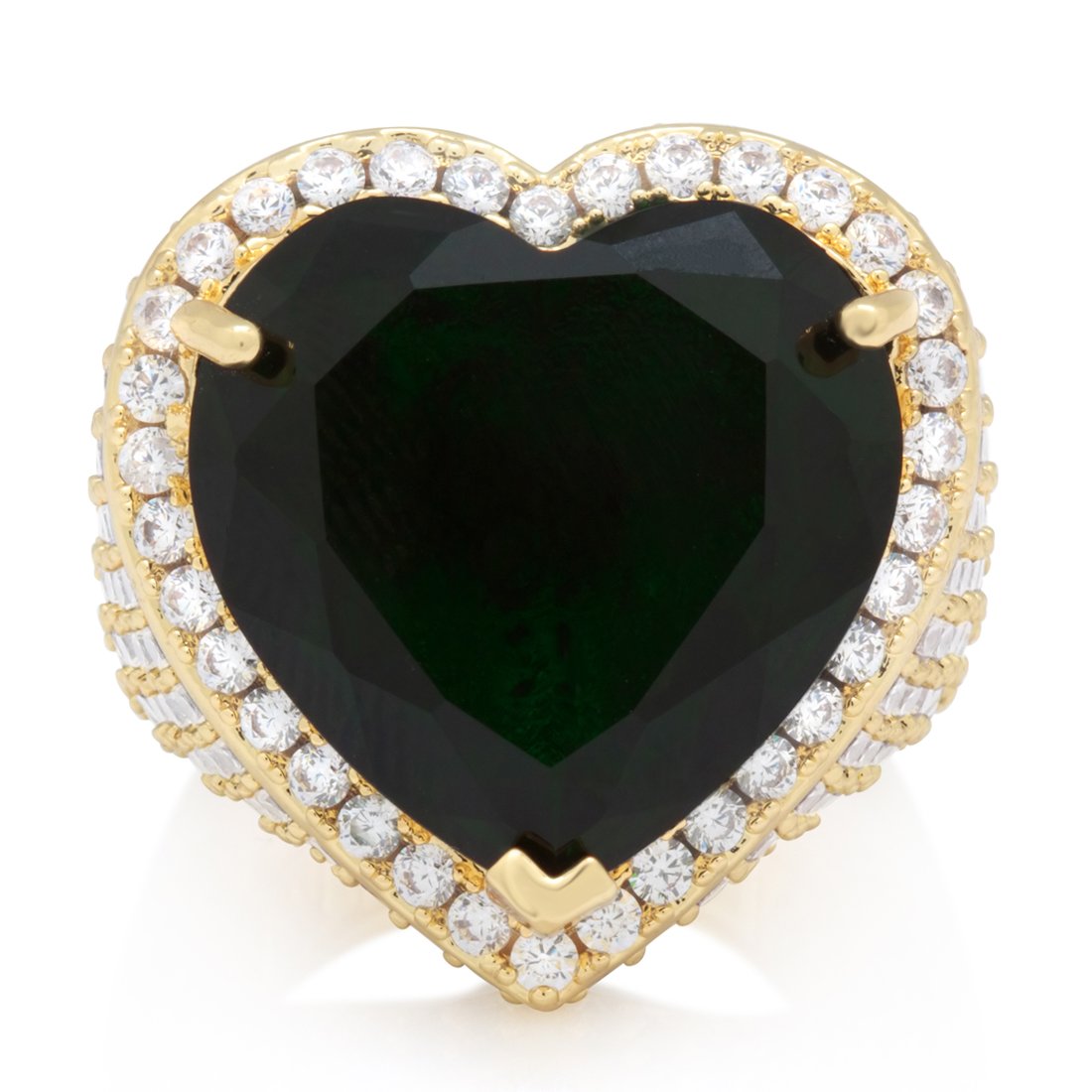 Emerald Heart Ring  in  by King Ice