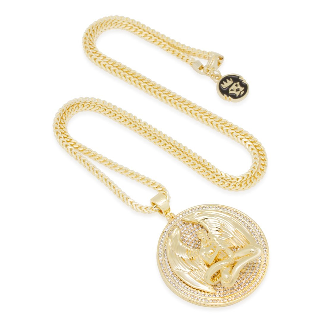 Good vs. Evil Angel Medallion Necklace  in  by King Ice