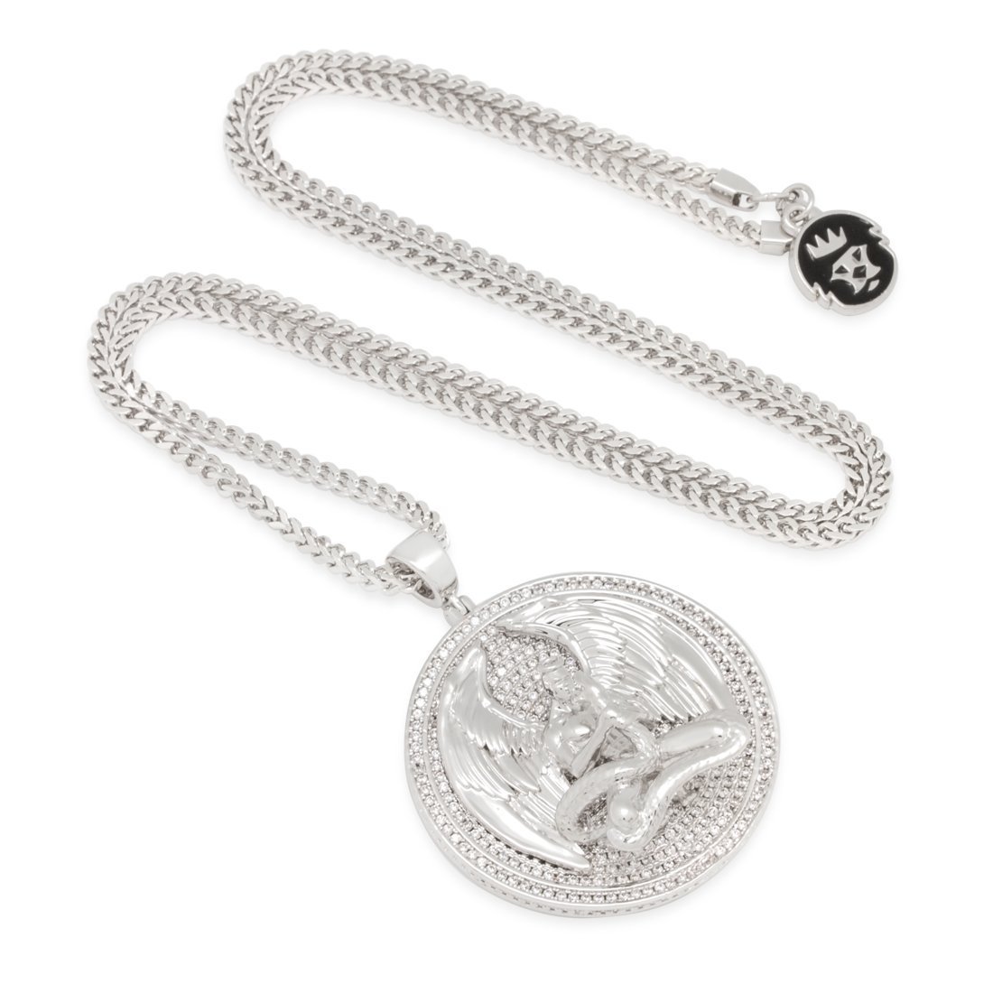 Good vs. Evil Angel Medallion Necklace  in  by King Ice