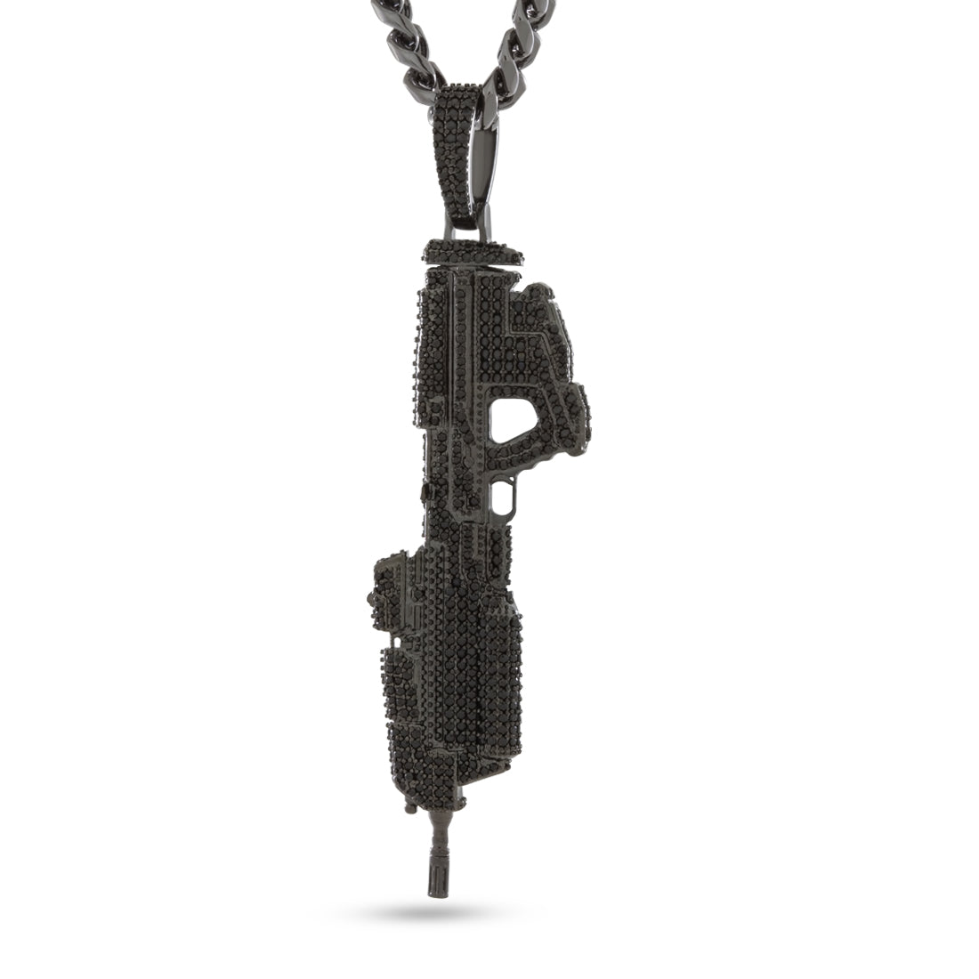 Halo x King Ice - MA5C Assault Rifle Necklace  in  Black Gold / 3" by King Ice