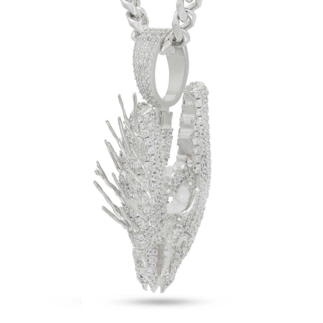 Halo x King Ice - Needler Necklace  in  White Gold / 2" by King Ice