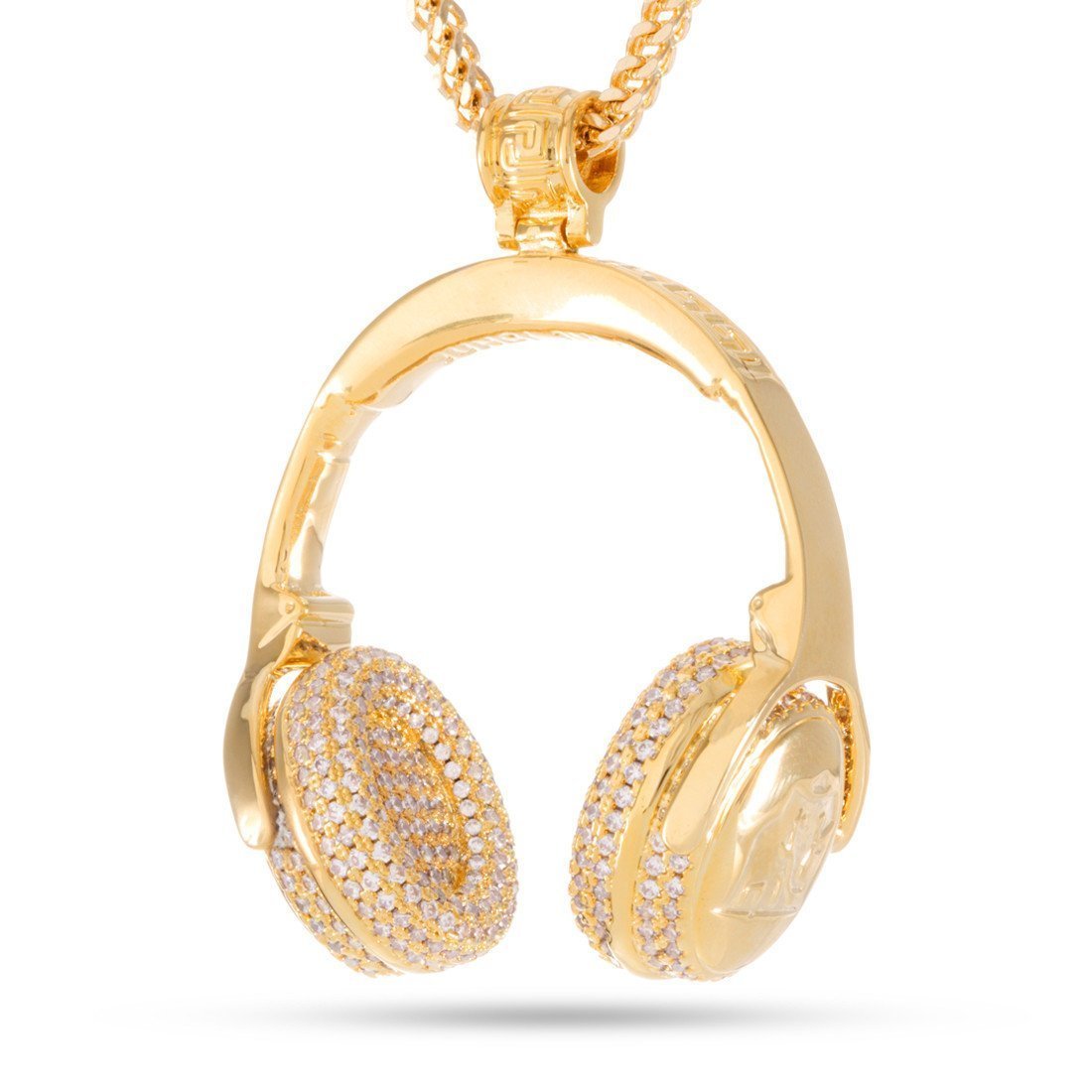 Headphones Necklace  in  14K Gold / 1.7" by King Ice