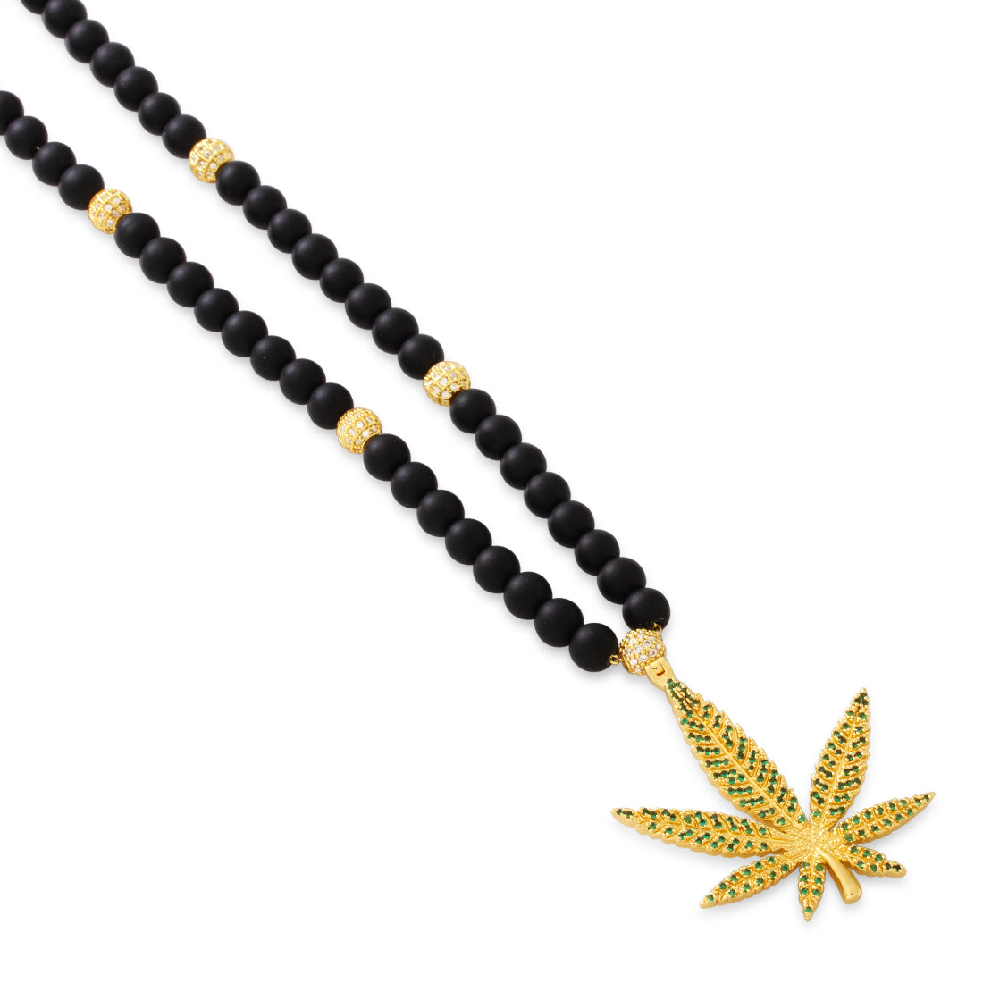 High Rise Cannabis Leaf Necklace  in  by King Ice