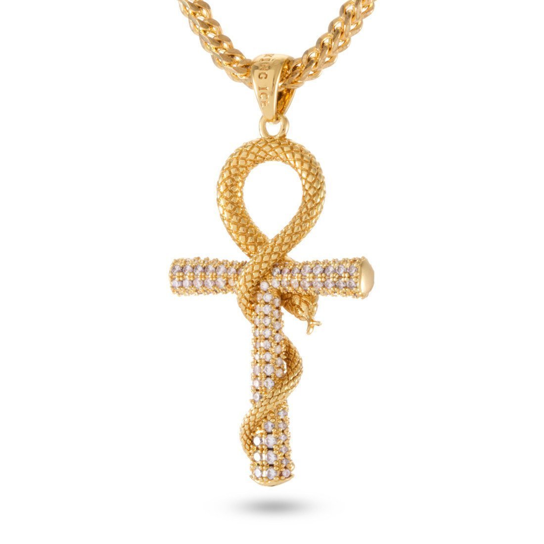 Iced-Out Apep and Ankh Key Necklace  in  by King Ice