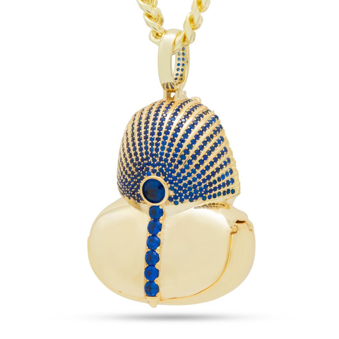 Iced King Tut Stash Necklace  in  14K Gold / 2.1" by King Ice