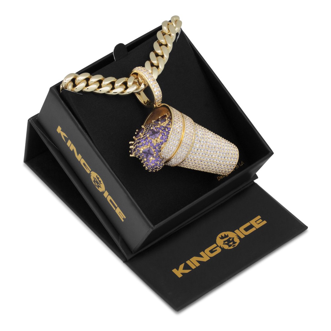 Iced Purple Drank Necklace  in  by King Ice