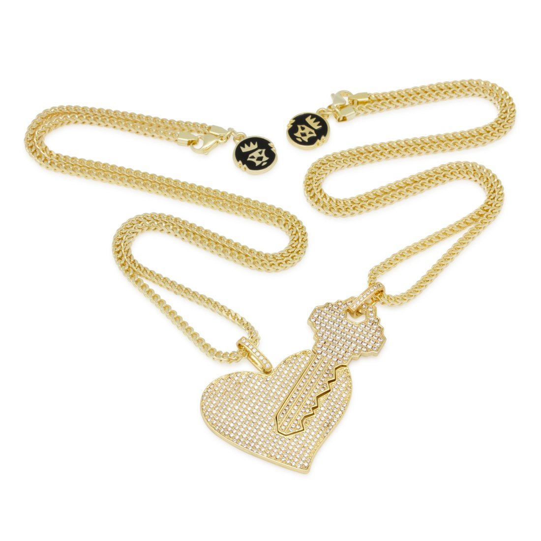 Key to Love Necklace Set  in  14K Gold / 2.1" by King Ice