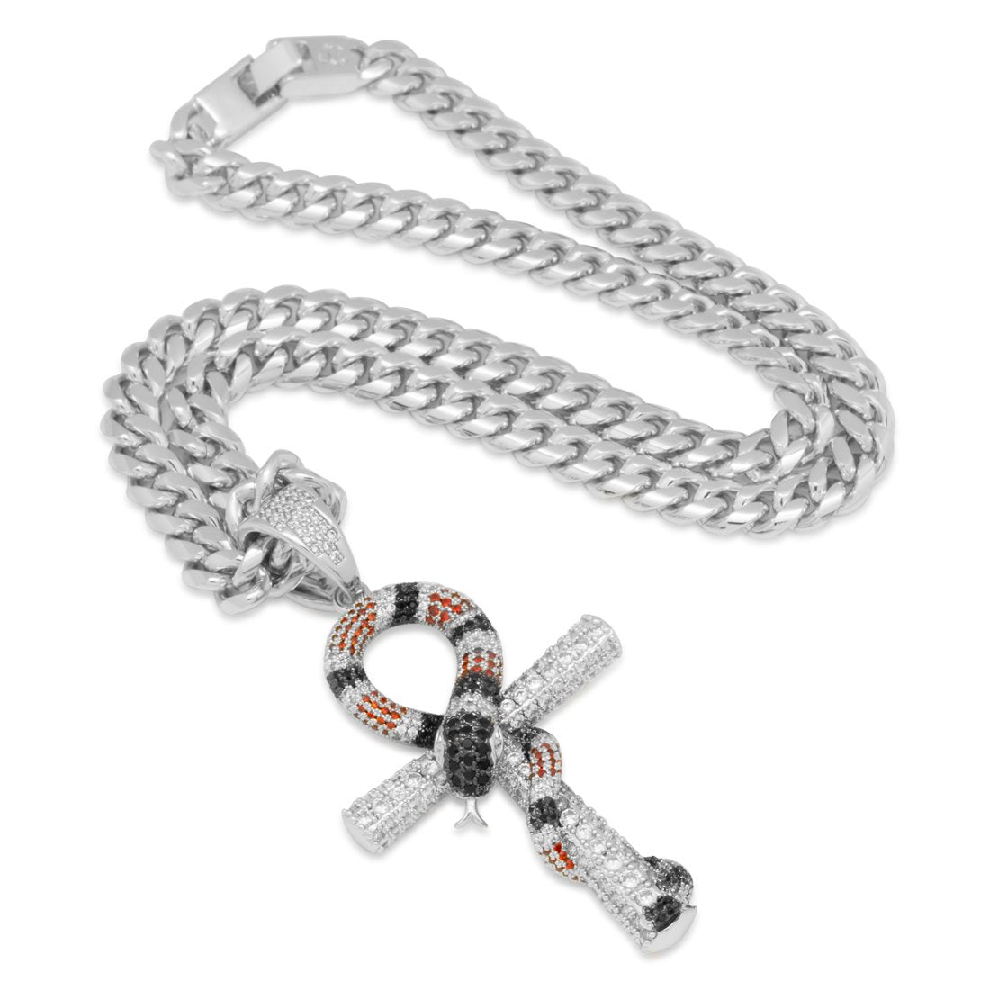 King Snake Ankh Key Necklace  in  by King Ice