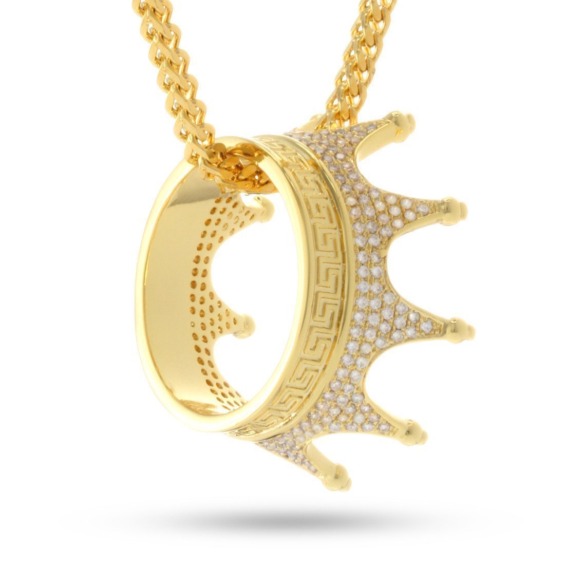 Kings Crown Necklace  in  14K Gold / 1.2" by King Ice