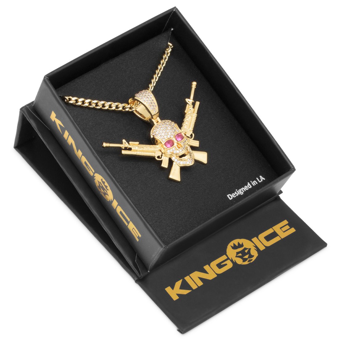 M16 Jolly Roger Necklace  in  by King Ice