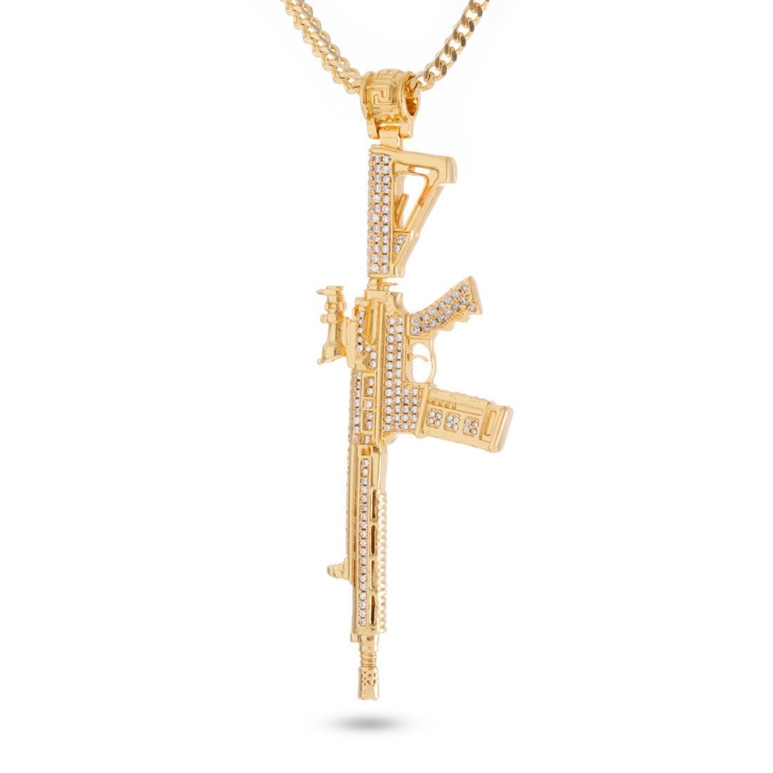 M4 Necklace  in  14K Gold / 3.4" by King Ice