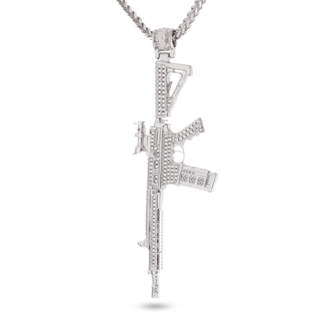 M4 Necklace  in  White Gold / 3.4" by King Ice