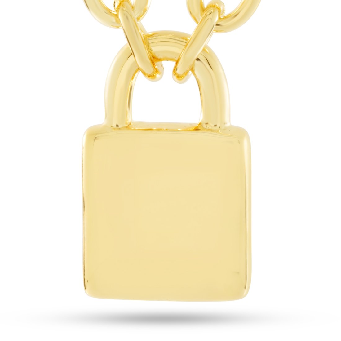 Original Padlock Necklace  in  14K Gold / 1.2" by King Ice