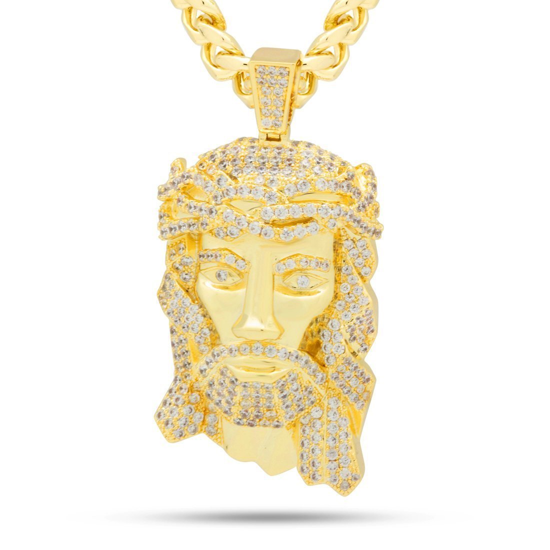 Our Savior Necklace  in  14K Gold / 2.5" by King Ice