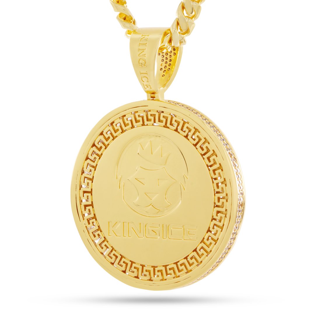 Peace and Love Medallion Necklace  in  by King Ice