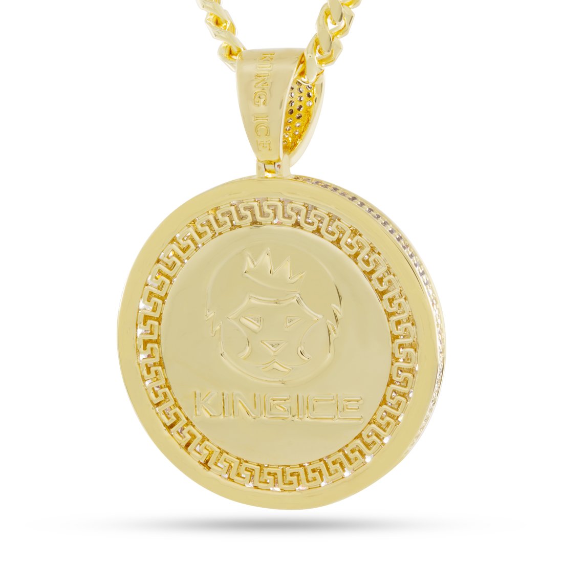 Peace and Love Medallion Necklace  in  by King Ice