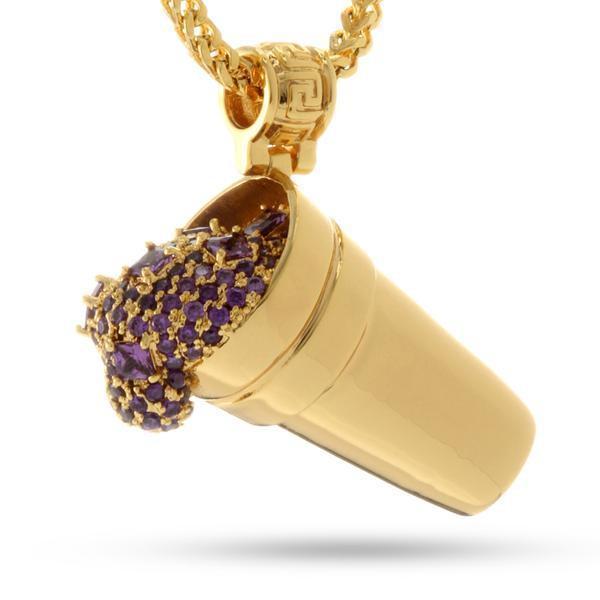 Purple Drank Necklace  in  14K Gold / 1.4" by King Ice