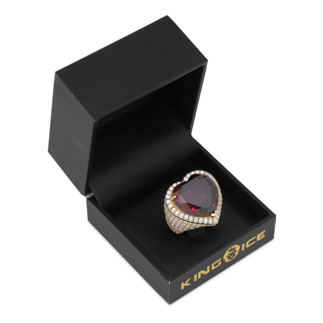 Ruby Heart Ring  in  by King Ice