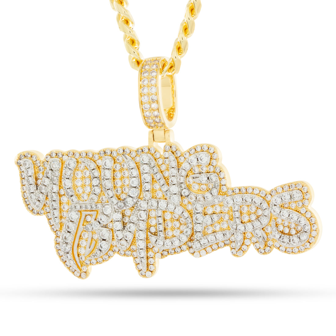 Ruff Ryders x King Ice - Young Ryders Necklace  in  Gold Plated / 14K Gold / 1.7" by King Ice