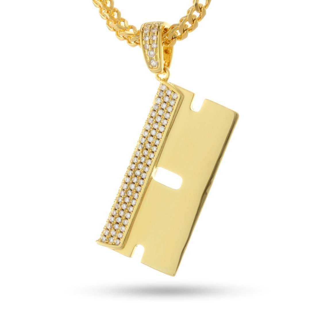 RZR Blade Necklace  in  14K Gold / 1.6" by King Ice