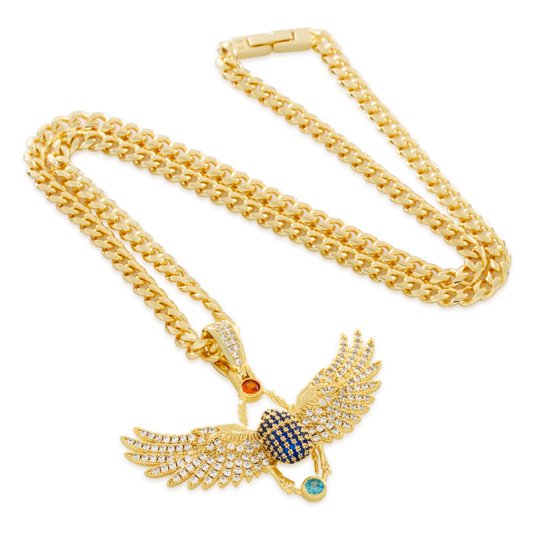 Scarab of Khepri Necklace  in  14K Gold / 1.8" by King Ice