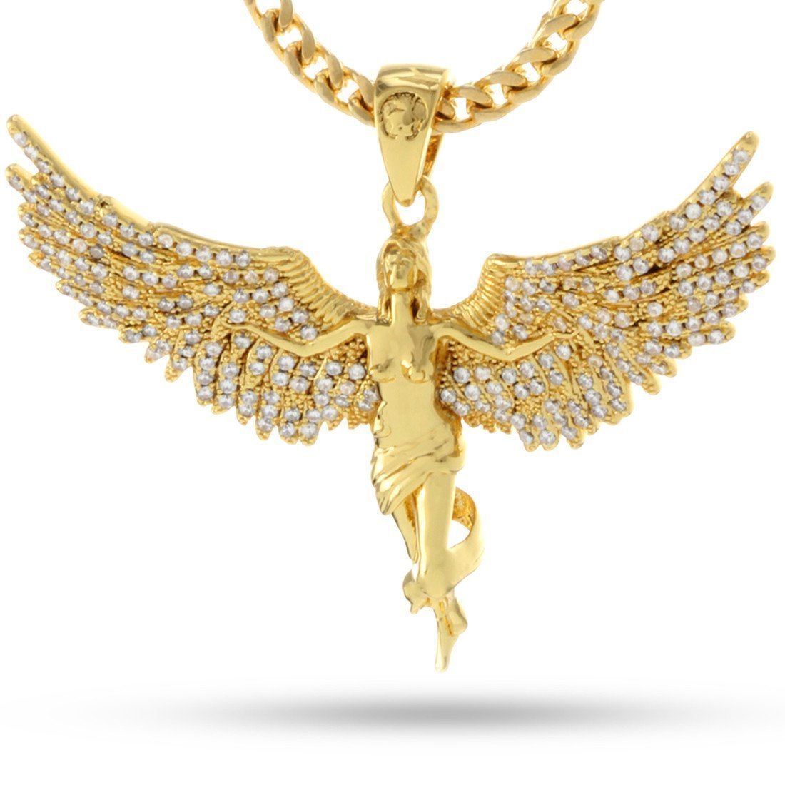 Soaring Angel Necklace  in  14K Gold / 1.5" by King Ice