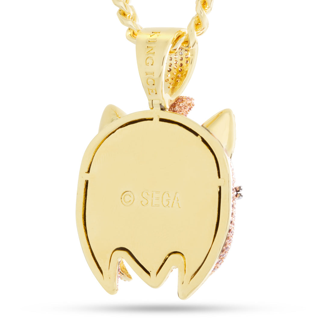 Sonic the Hedgehog x King Ice - Amy Necklace  in  Gold Plated / 14K Gold / 2" by King Ice