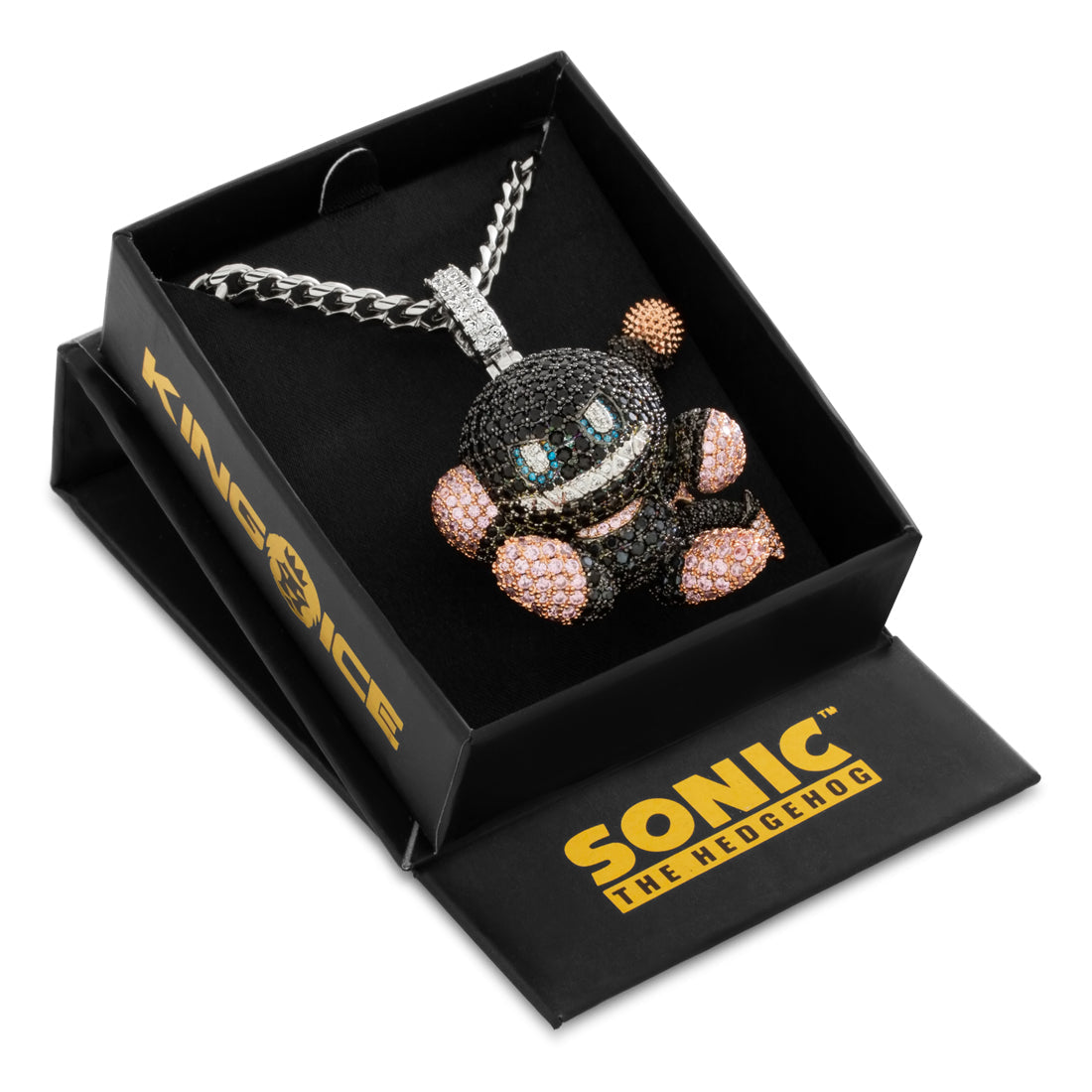 Sonic the Hedgehog x King Ice - Dark Chao Necklace  in  Gold Plated / Black Gold / 2.2" by King Ice