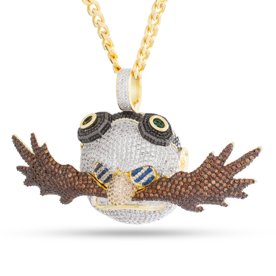 Sonic the Hedgehog x King Ice - Dr. Eggman Necklace  in  Gold Plated / 14K Gold / 2.1" by King Ice