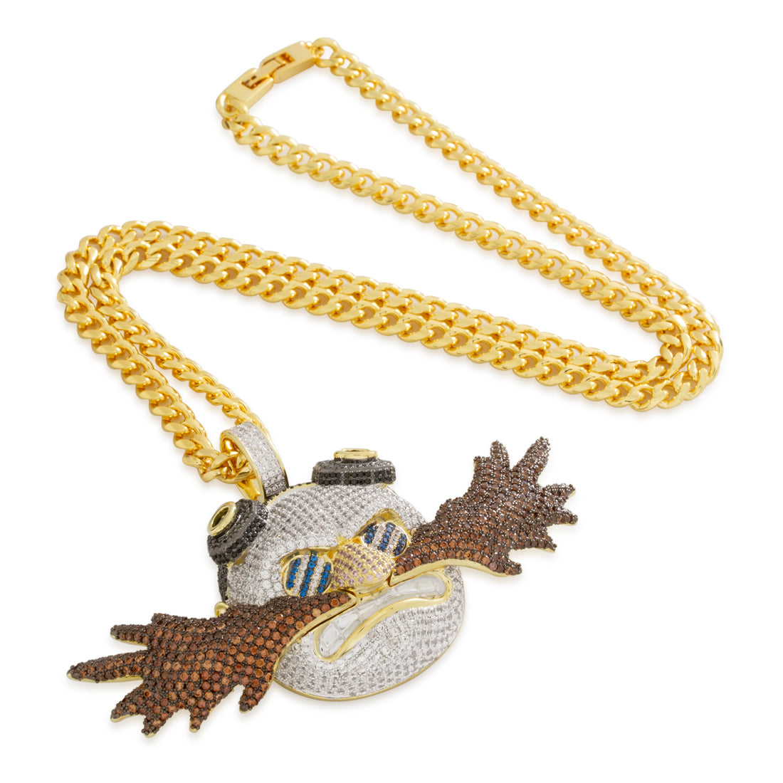 Sonic the Hedgehog x King Ice - Dr. Eggman Necklace  in  Gold Plated / 14K Gold / 2.1" by King Ice