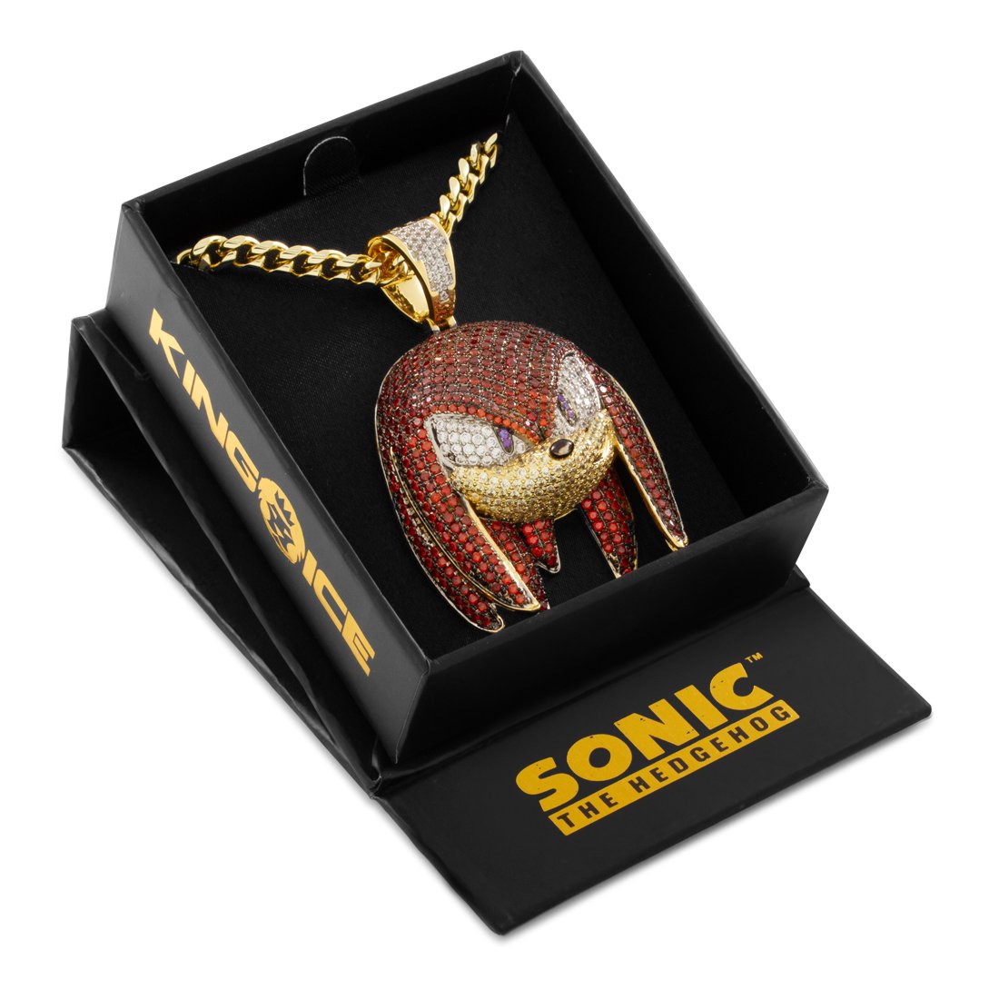 Sonic the Hedgehog x King Ice - Knuckles Necklace  in  14K Gold / 2.1" by King Ice