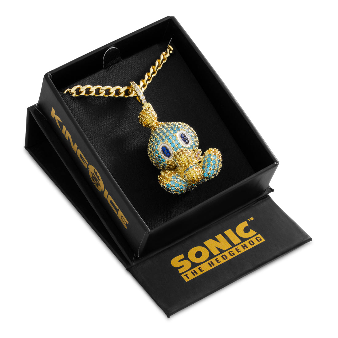 Sonic the Hedgehog x King Ice - Neutral Chao Necklace  in  Gold Plated / 14K Gold / 2.1" by King Ice