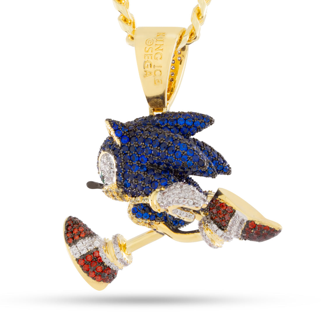 Sonic the Hedgehog x King Ice - Fast Sonic Necklace  in  14K Gold / 1.9" by King Ice