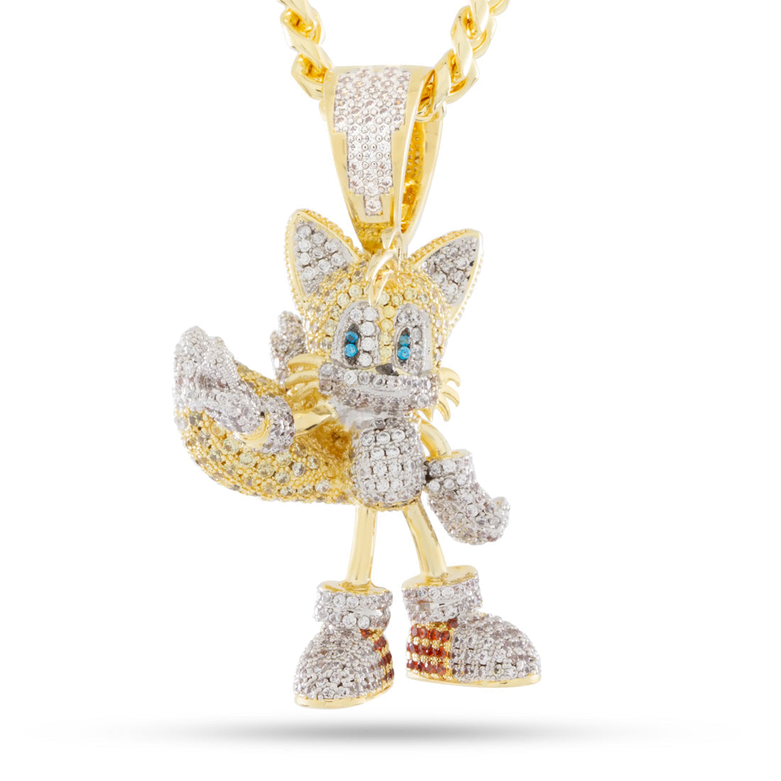 Sonic the Hedgehog x King Ice - Flying Tails Necklace  in  14K Gold / 2.2" by King Ice