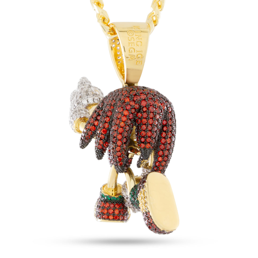 Sonic the Hedgehog x King Ice - Strong Knuckles Necklace  in  14K Gold / 2.1" by King Ice