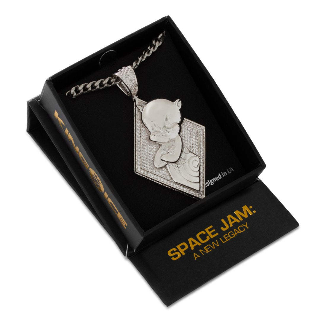 Space Jam x King Ice - Porky Pig Necklace  in  by King Ice