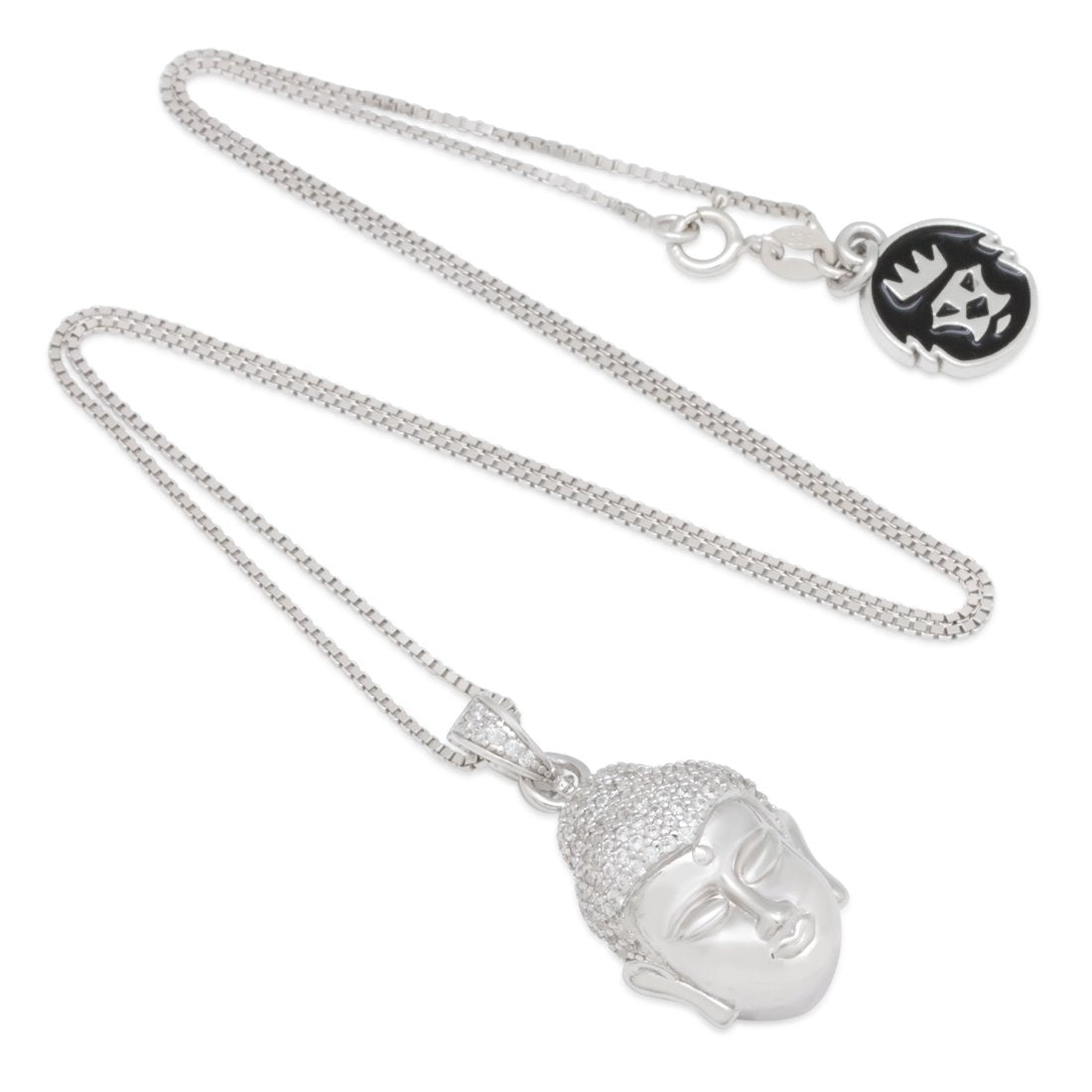 Sterling Silver Awake Buddha Necklace  in  by King Ice