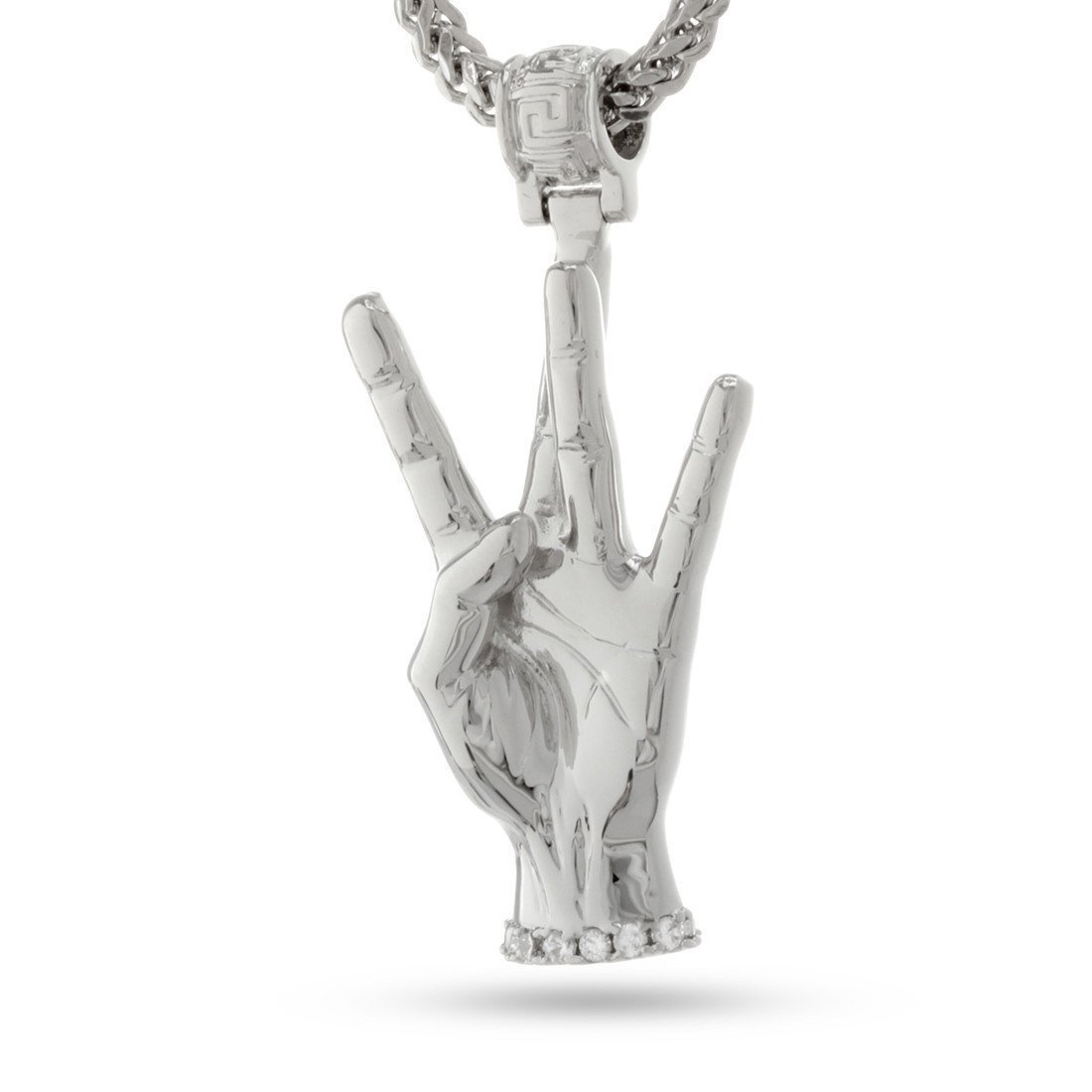 Westside Necklace  in  White Gold / 0.9" by King Ice