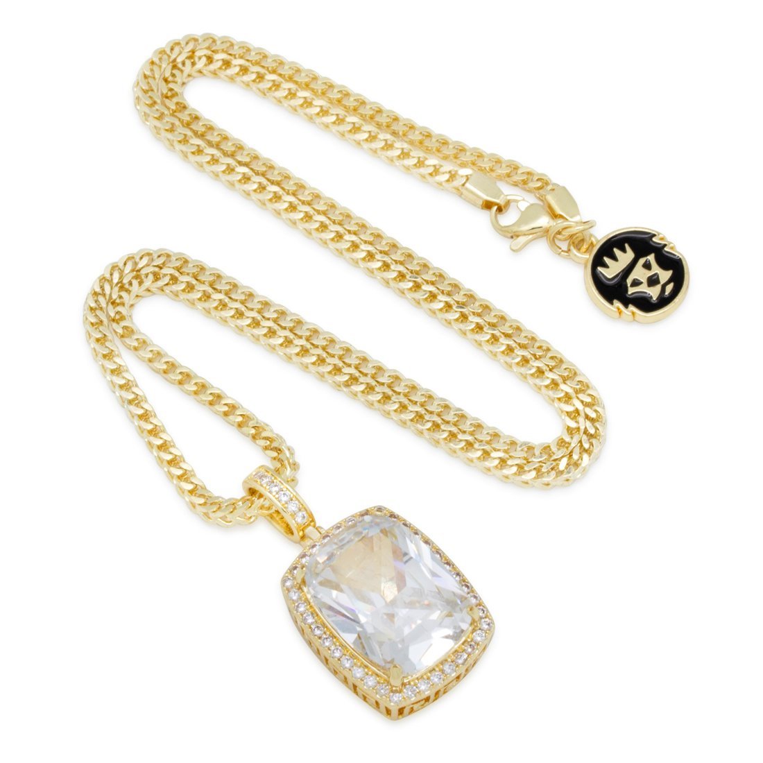 White Crown Julz Necklace  in  14K Gold / 1.5" by King Ice